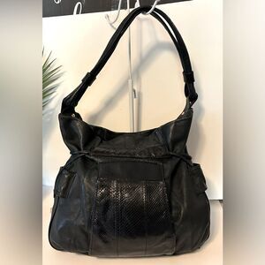 See By Chloe Black leather snakeskin hobo shoulder Bag